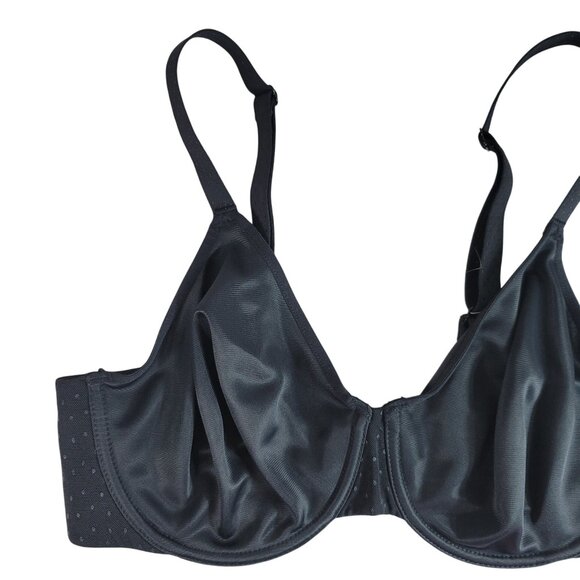 Wacoal Back Appeal Minimizer Bra Black 34DD Dots Seamless Underwire Adj #857303 - Picture 2 of 10